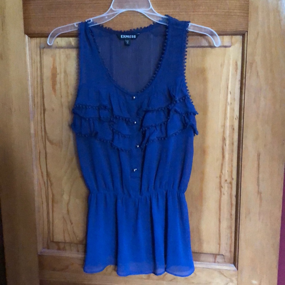 Blue ruffled top